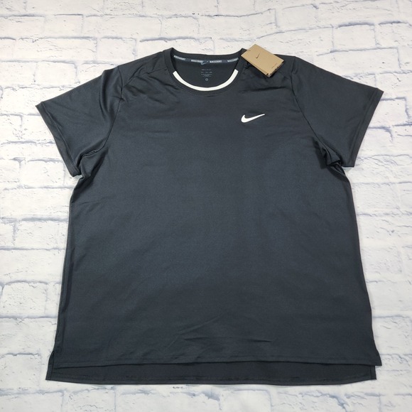 Nike Court MENS XXL Advantage Dri Fit Tennis Jersey Shirt Top Black FD5320-011 - Picture 1 of 10
